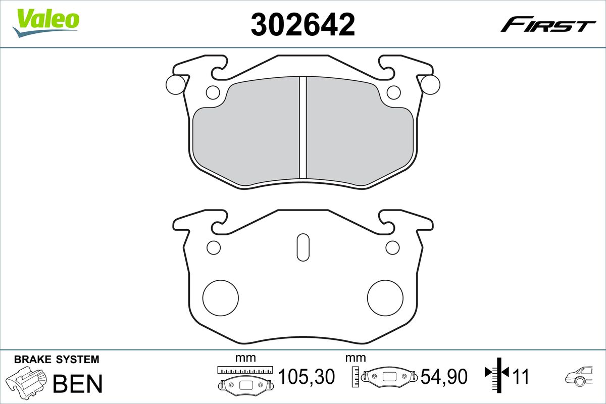 Set placute frana,frana disc 302642 VALEO